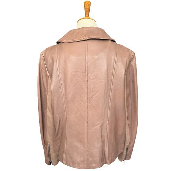 Neiman Marcus The Leather Collection Classic 100% Leather Jacket Size Large - Picture 6 of 8